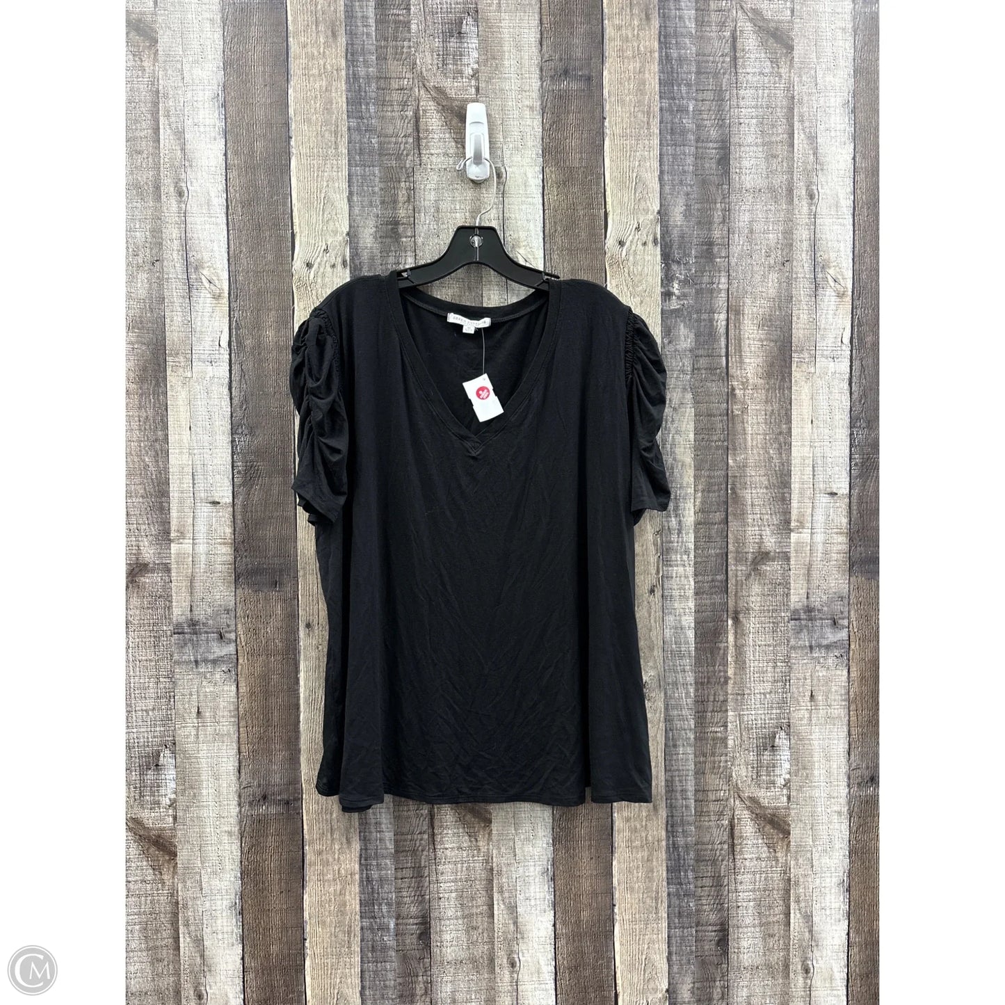 Top Short Sleeve By Green Envelope In Black, Size: 3x