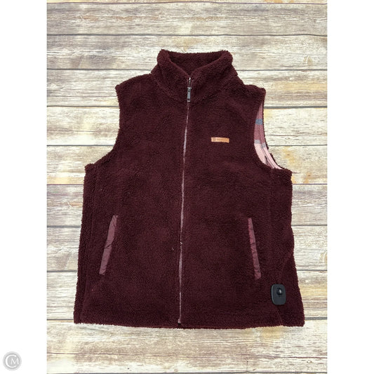 Vest Faux Fur & Sherpa By Sage In Maroon, Size: M