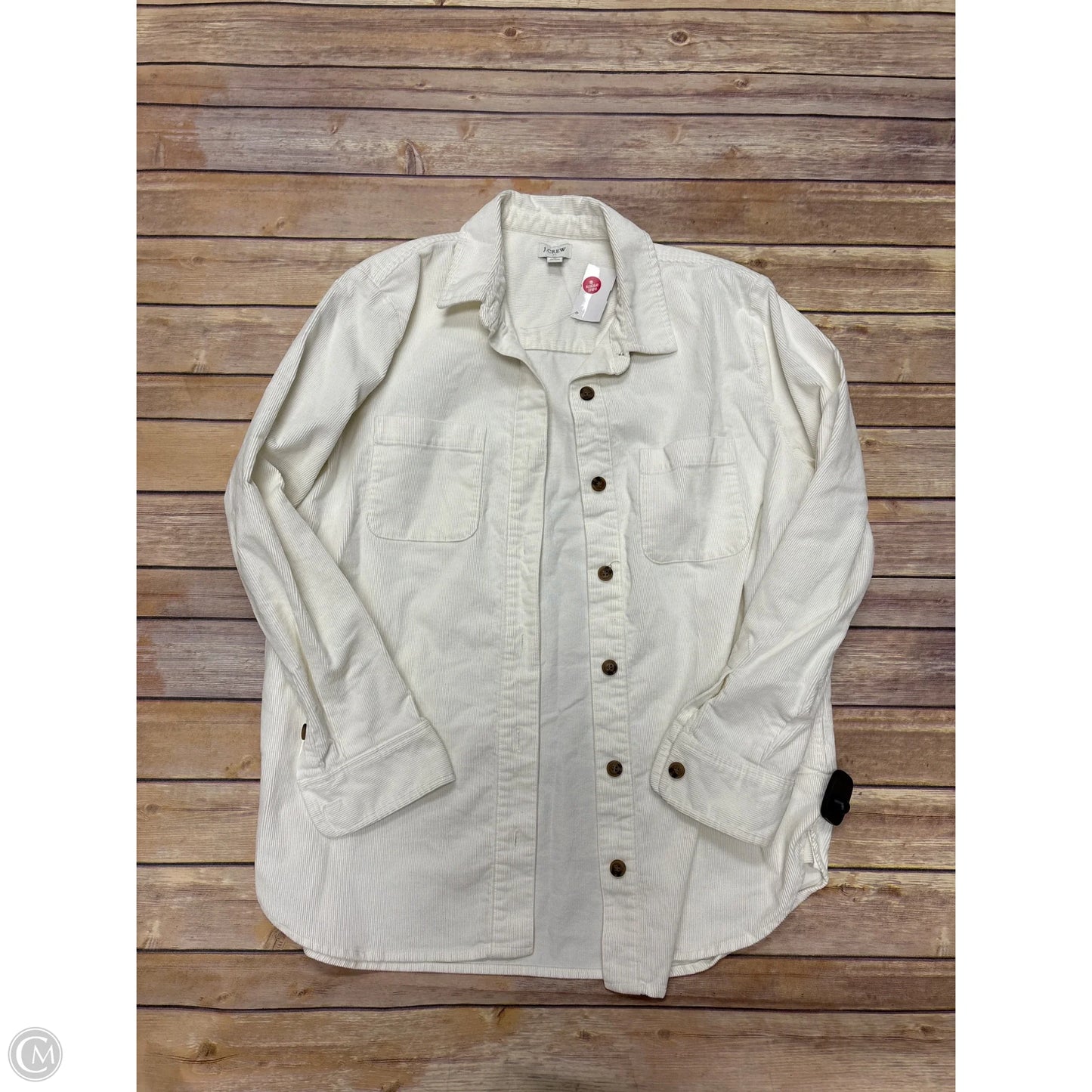 Jacket Shirt By J. Crew In Cream, Size: M