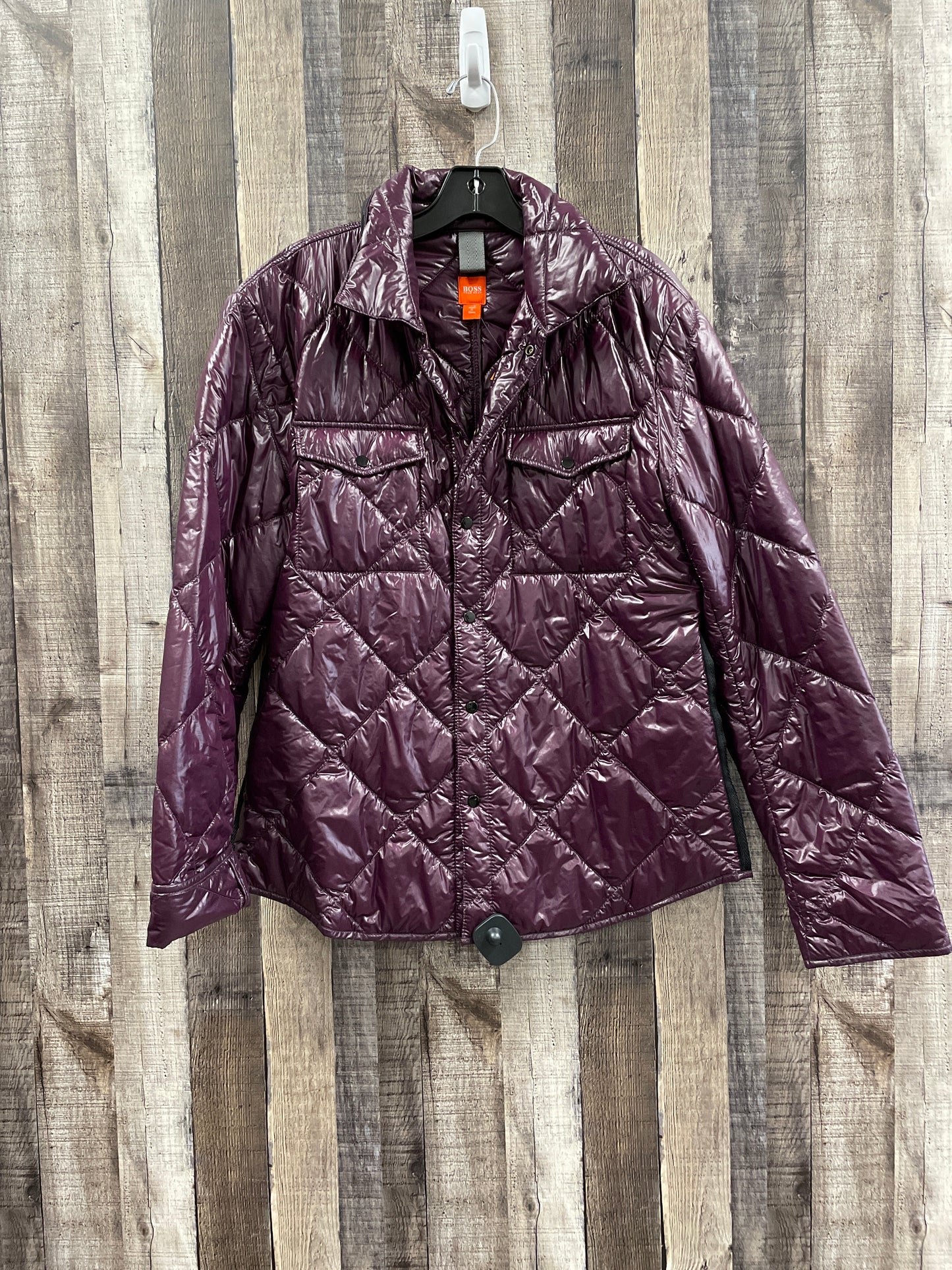 Jacket Puffer & Quilted By Hugo Boss In Purple, Size: M