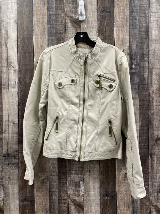 Jacket Moto By Dressbarn In Cream, Size: S