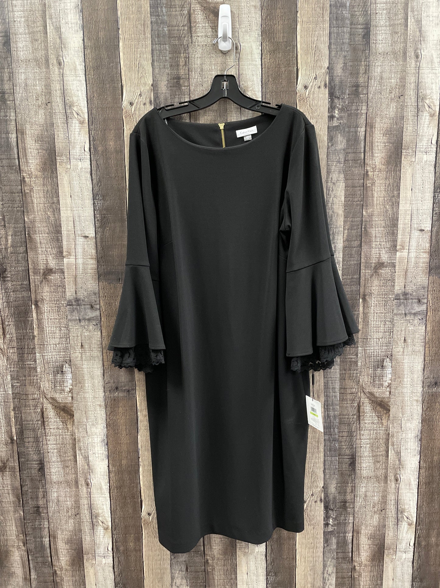 Dress Casual Midi By Calvin Klein In Black, Size: 18