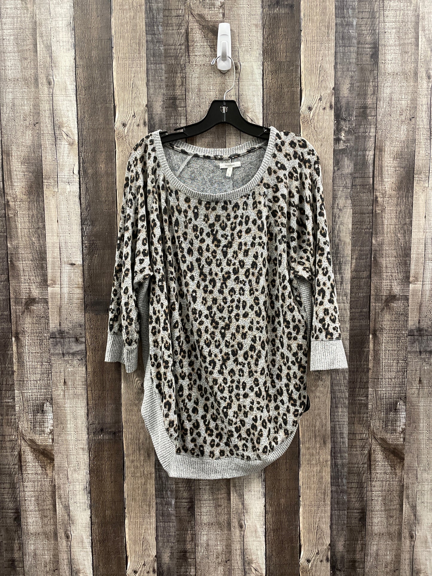 Sweater By Maurices In Animal Print, Size: L