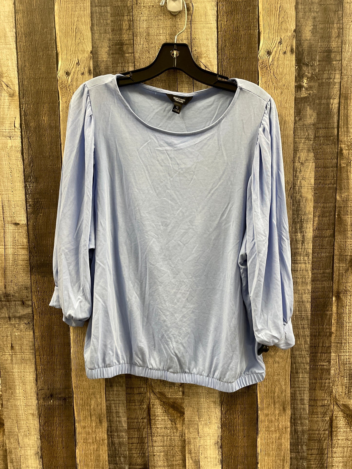 Top 3/4 Sleeve By Simply Vera In Blue, Size: Xl