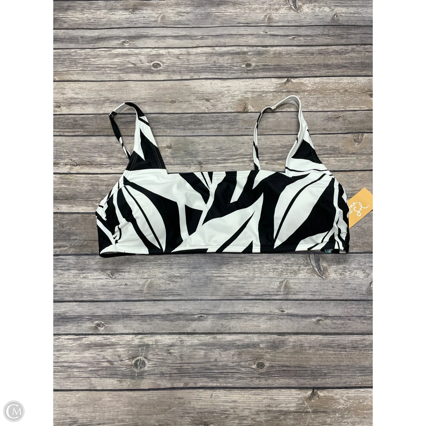 Swimsuit Top By Kona Sol In Black & White, Size: Xl