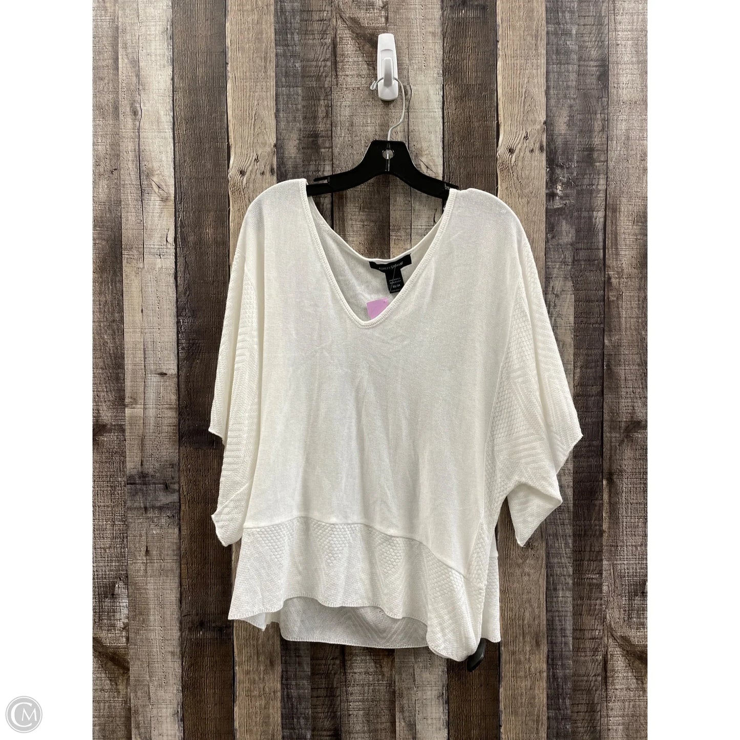 Sweater By Ashley Stewart In White, Size: 22