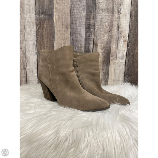 Boots Ankle Heels By Guess In Tan, Size: 10