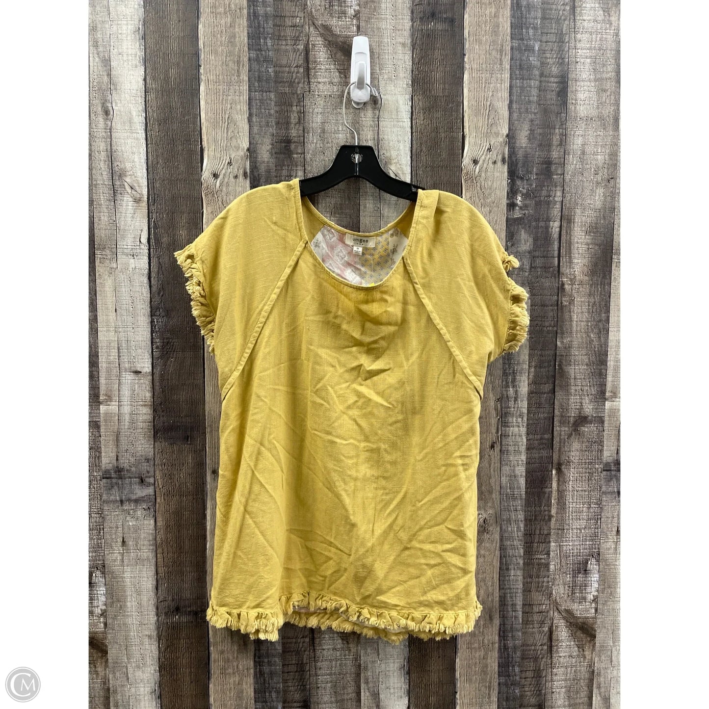 Top Short Sleeve By Umgee In Yellow, Size: M