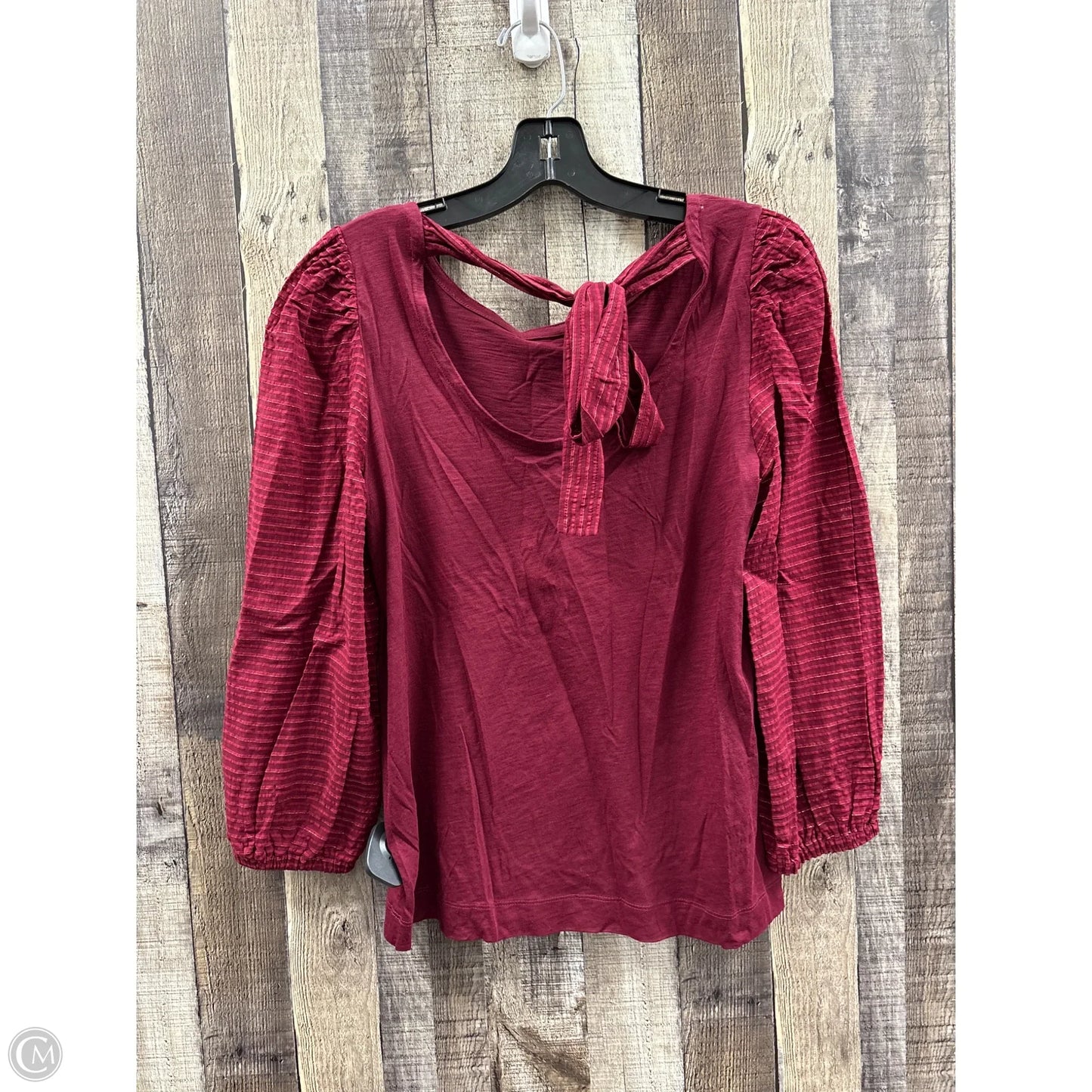 Top Long Sleeve By Loft In Red, Size: S