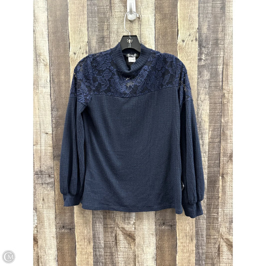 Top Long Sleeve By Venus In Navy, Size: Xs
