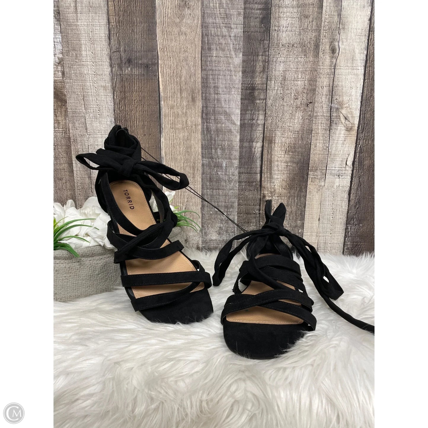 Sandals Flats By Torrid In Black, Size: 11