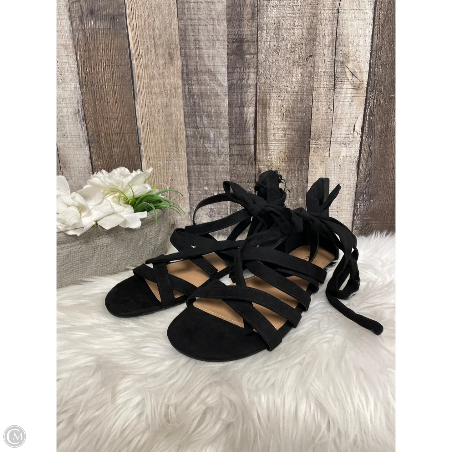 Sandals Flats By Torrid In Black, Size: 11