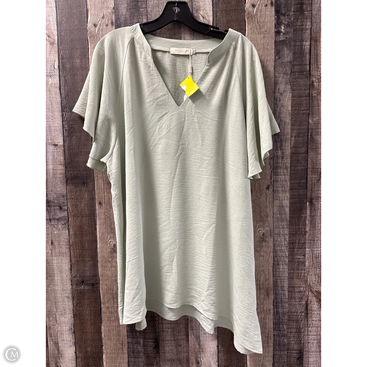 Top Short Sleeve By Cme In Green, Size: 2x