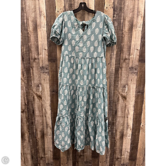 Dress Casual Maxi By Lucky Brand In Green & White, Size: S