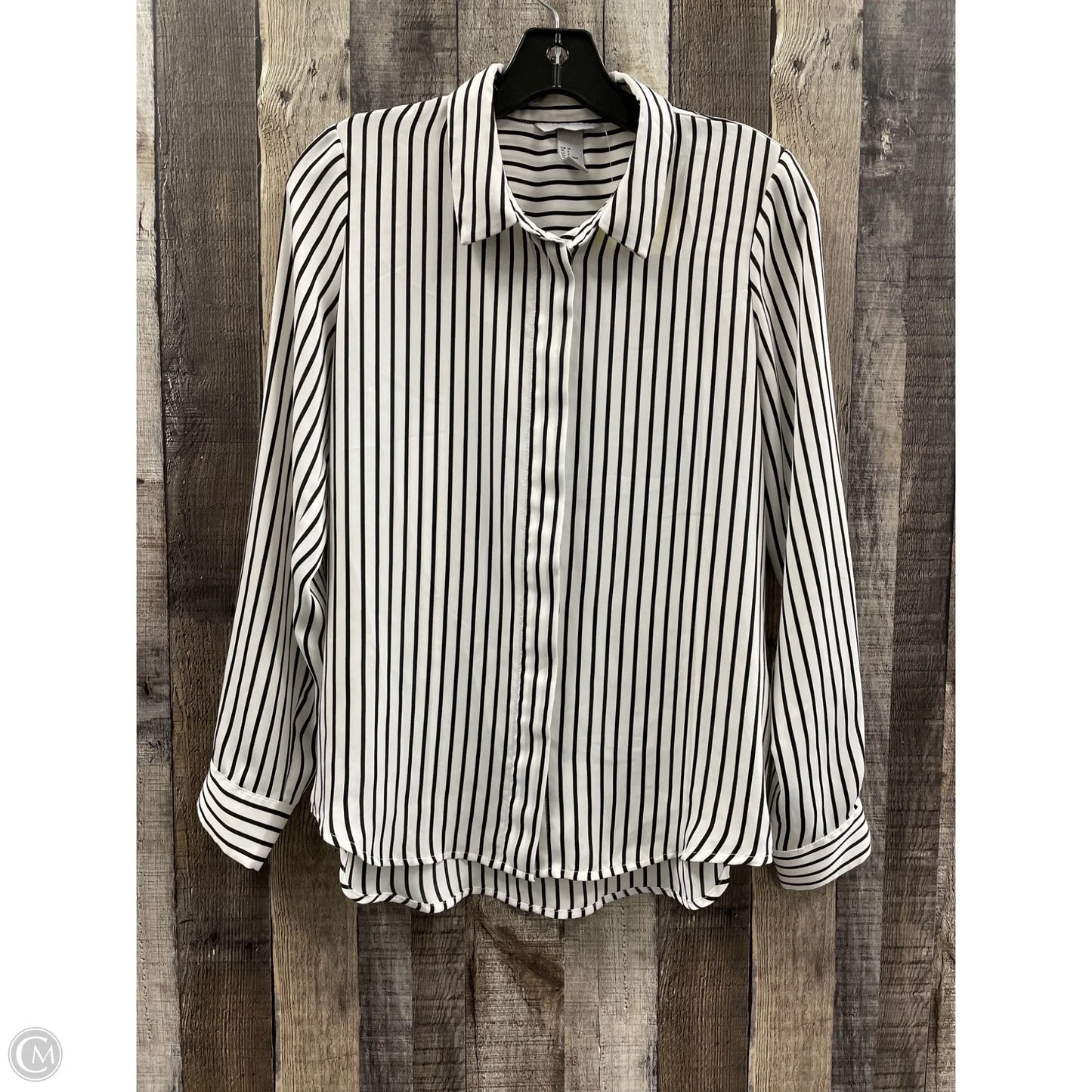 Top Long Sleeve By H&m In Striped Pattern, Size: M