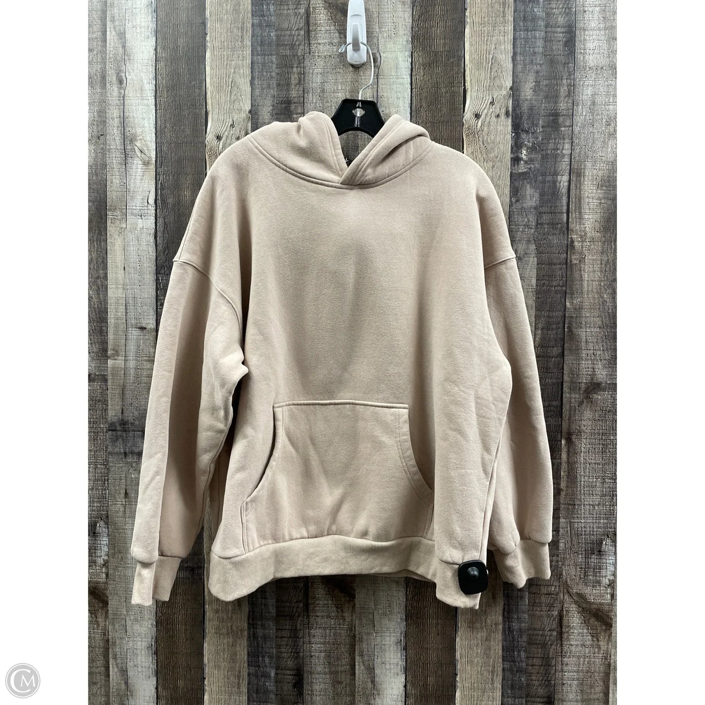 Sweatshirt Hoodie By Trendy Queen In Tan, Size: L