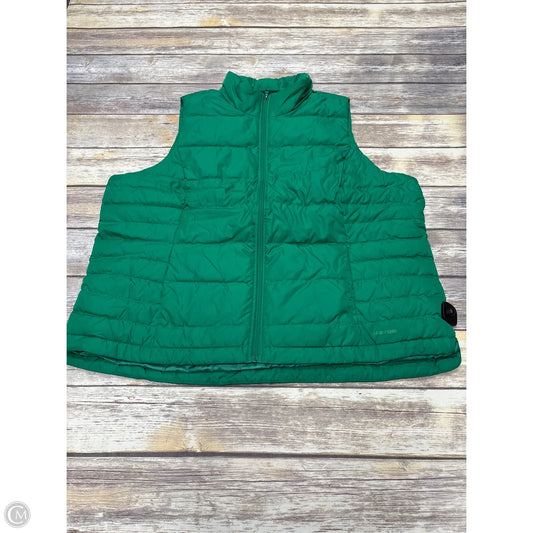 Vest Puffer & Quilted By Lands End In Green, Size: 2x