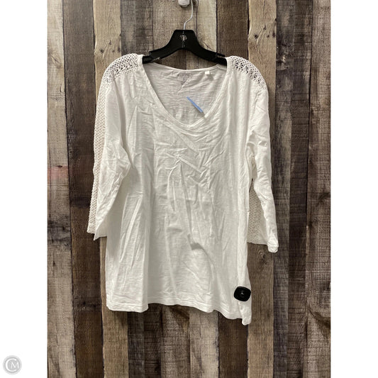 Top 3/4 Sleeve By Sonoma In White, Size: L