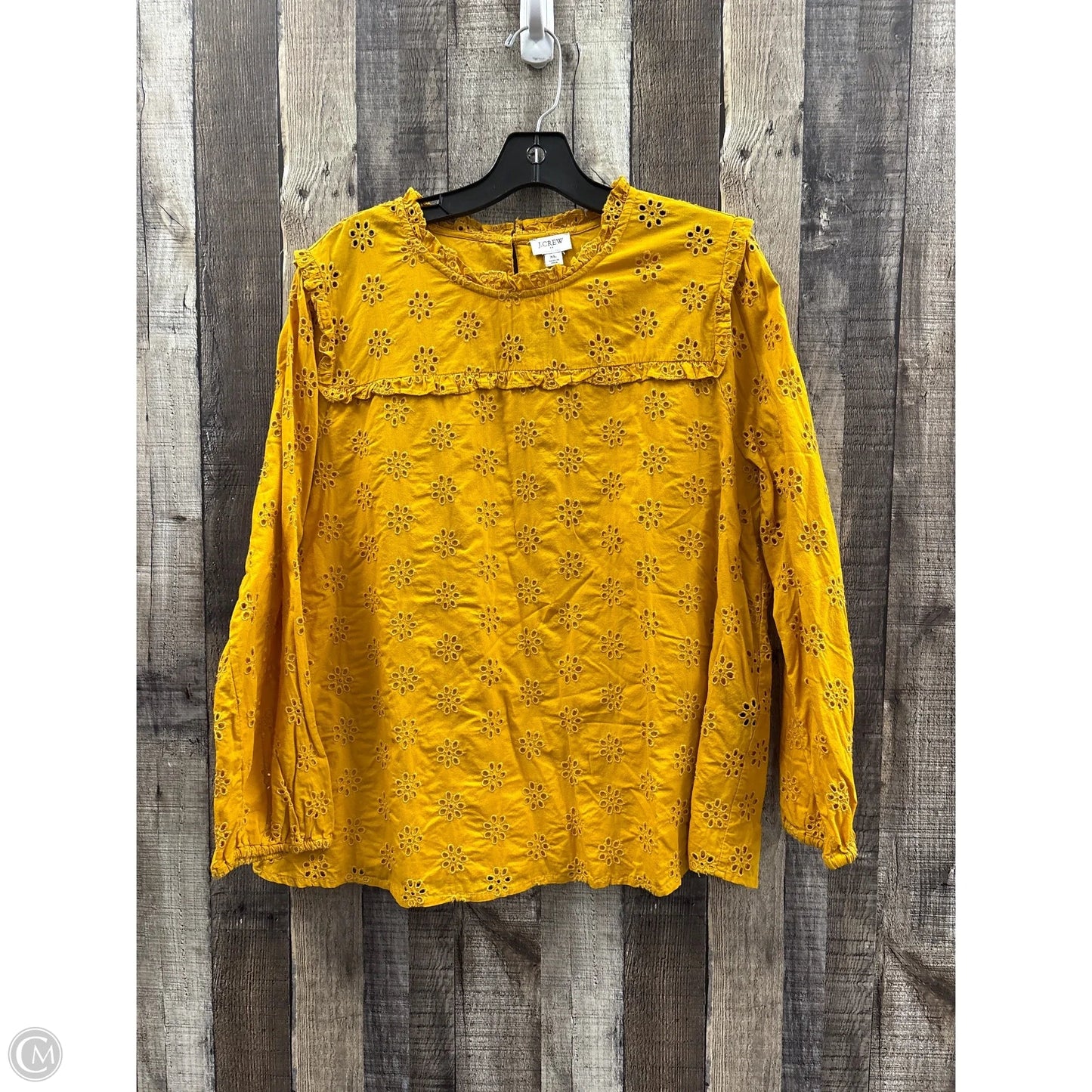 Top Long Sleeve By J. Crew In Gold, Size: Xl