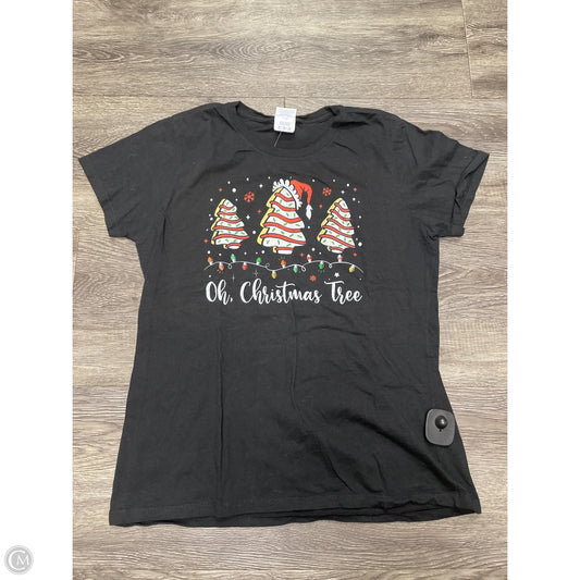 Top Short Sleeve By Port & Company In Black, Size: M