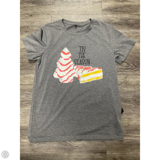 Top Short Sleeve By Cme In Grey, Size: M