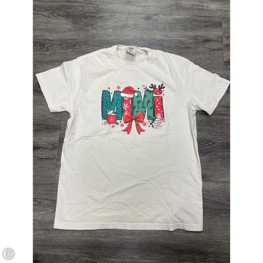 Top Short Sleeve By Comfort Colors In Beige, Size: M