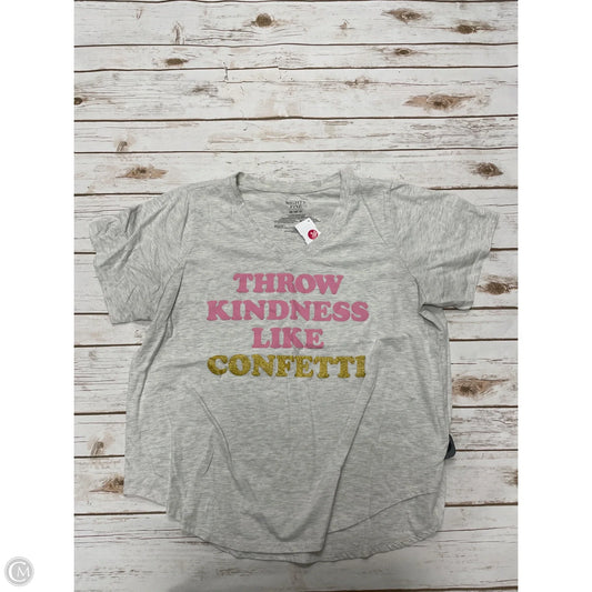 Top Short Sleeve By Mighty Fine In Grey, Size: Xl