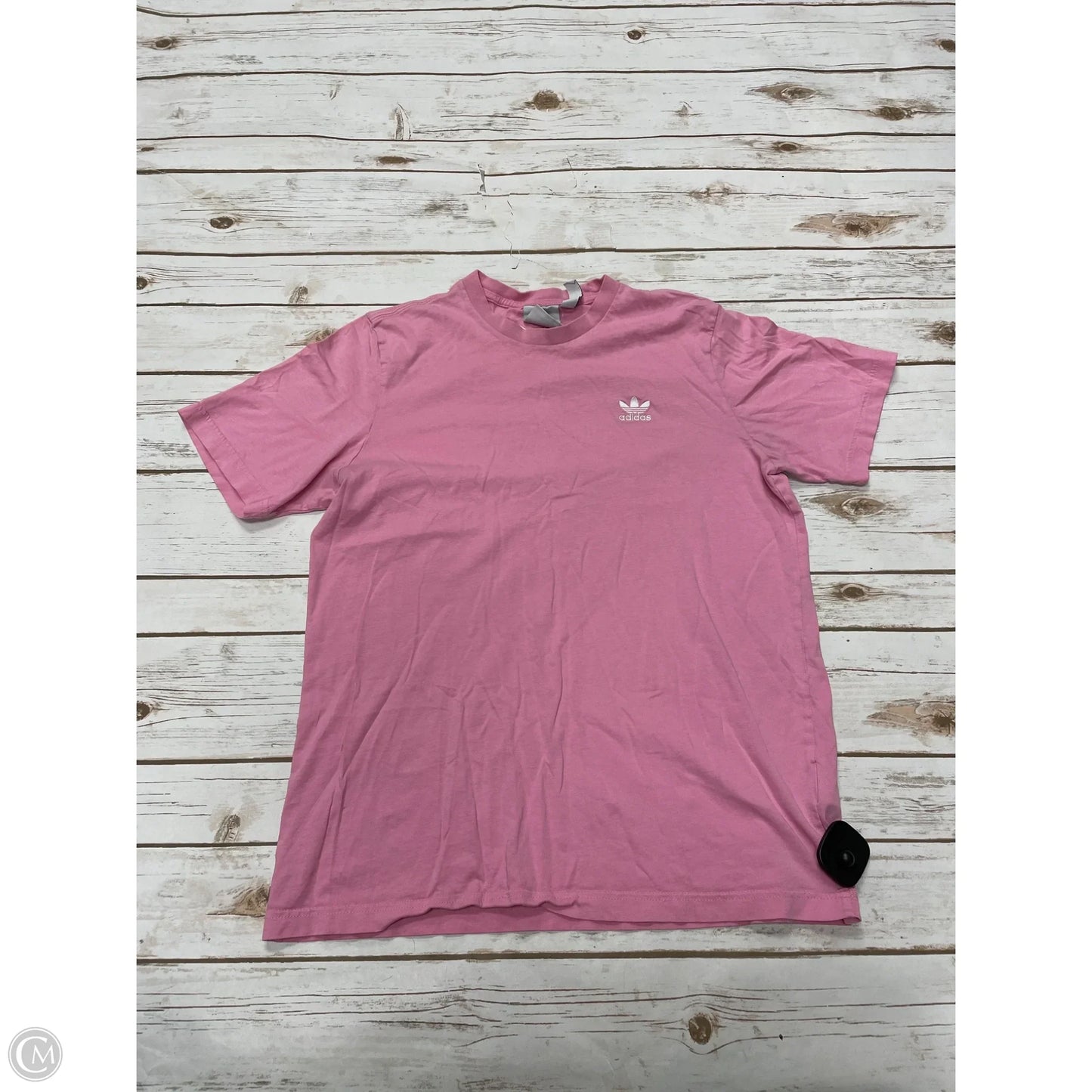 Athletic Top Short Sleeve By Adidas In Pink, Size: M