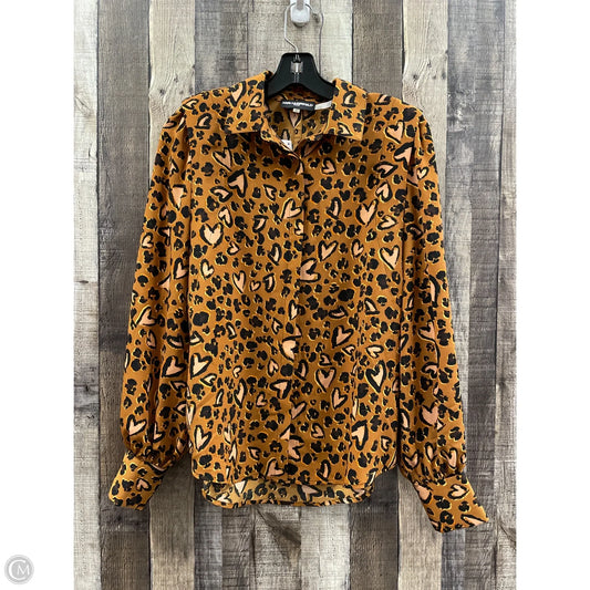 Top Long Sleeve Designer By Karl Lagerfeld In Animal Print, Size: Xs