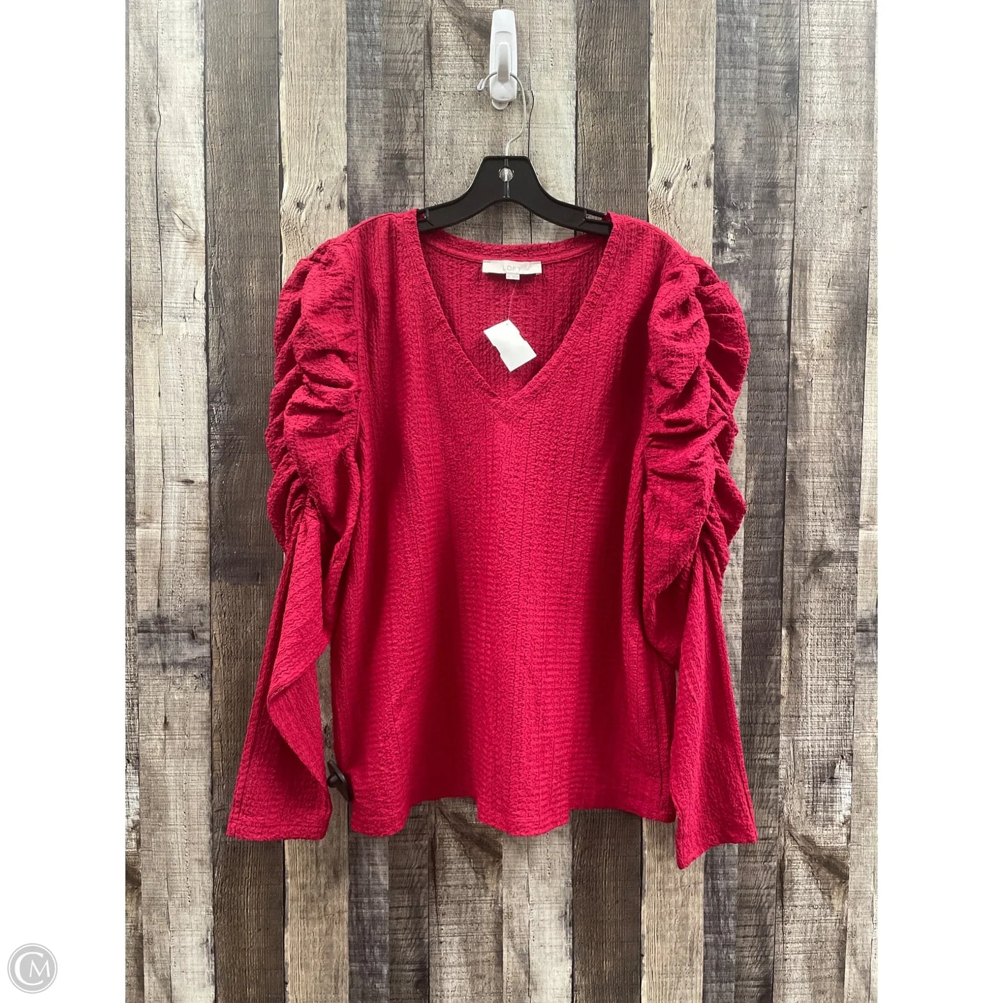 Top Long Sleeve By Loft In Red, Size: Xl