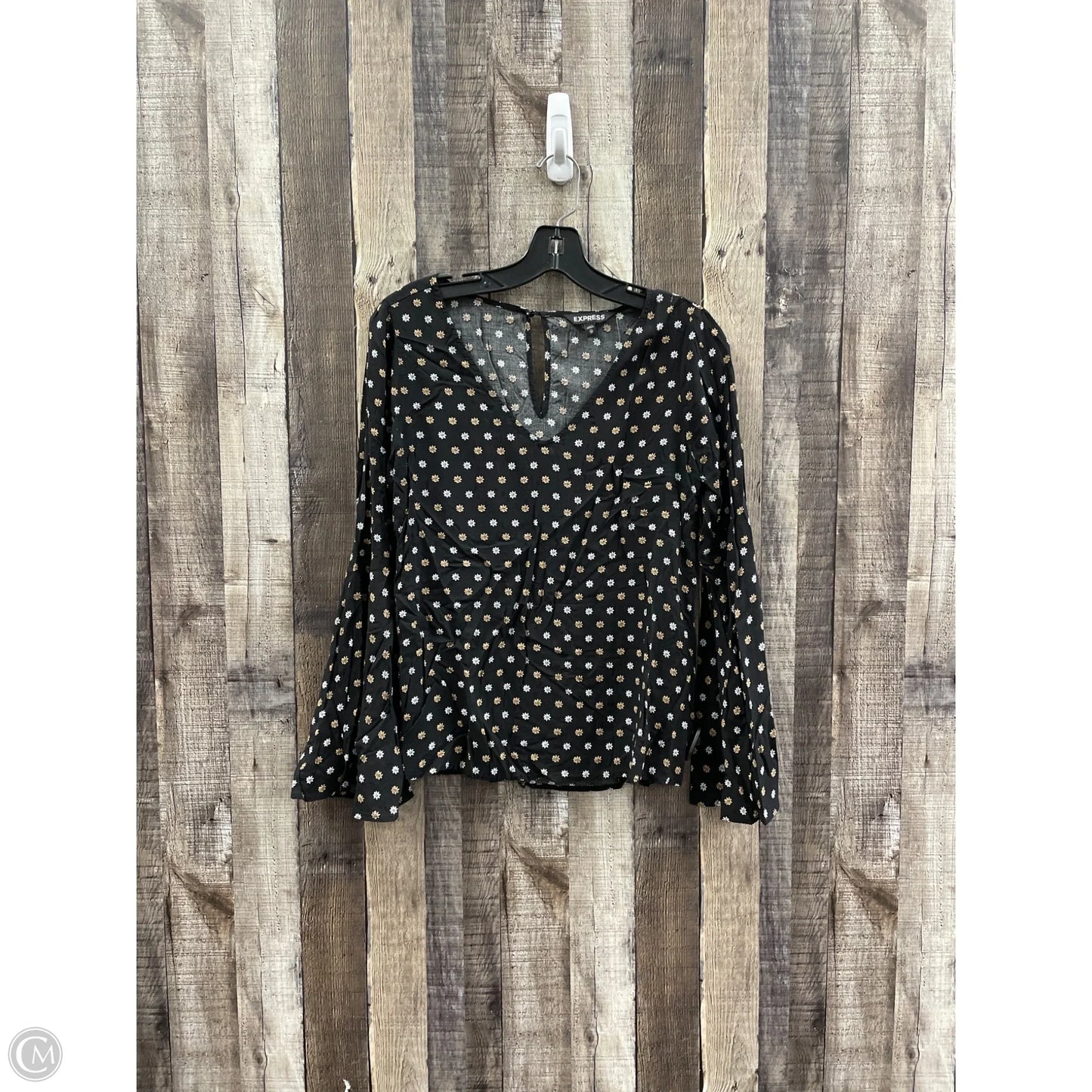 Top Long Sleeve By Express In Black, Size: Xs