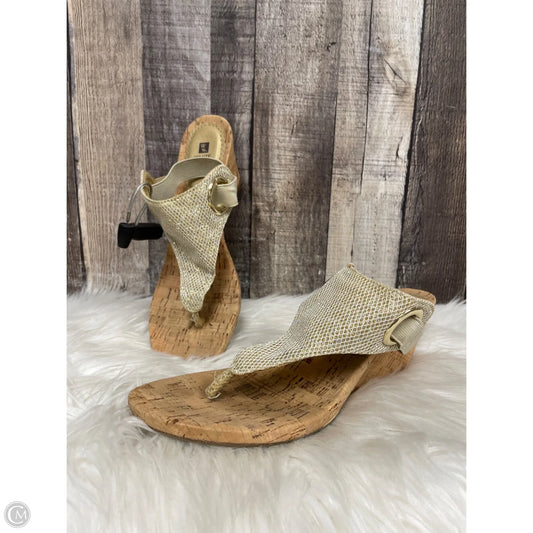 Sandals Heels Wedge By White Mountain In Gold, Size: 8