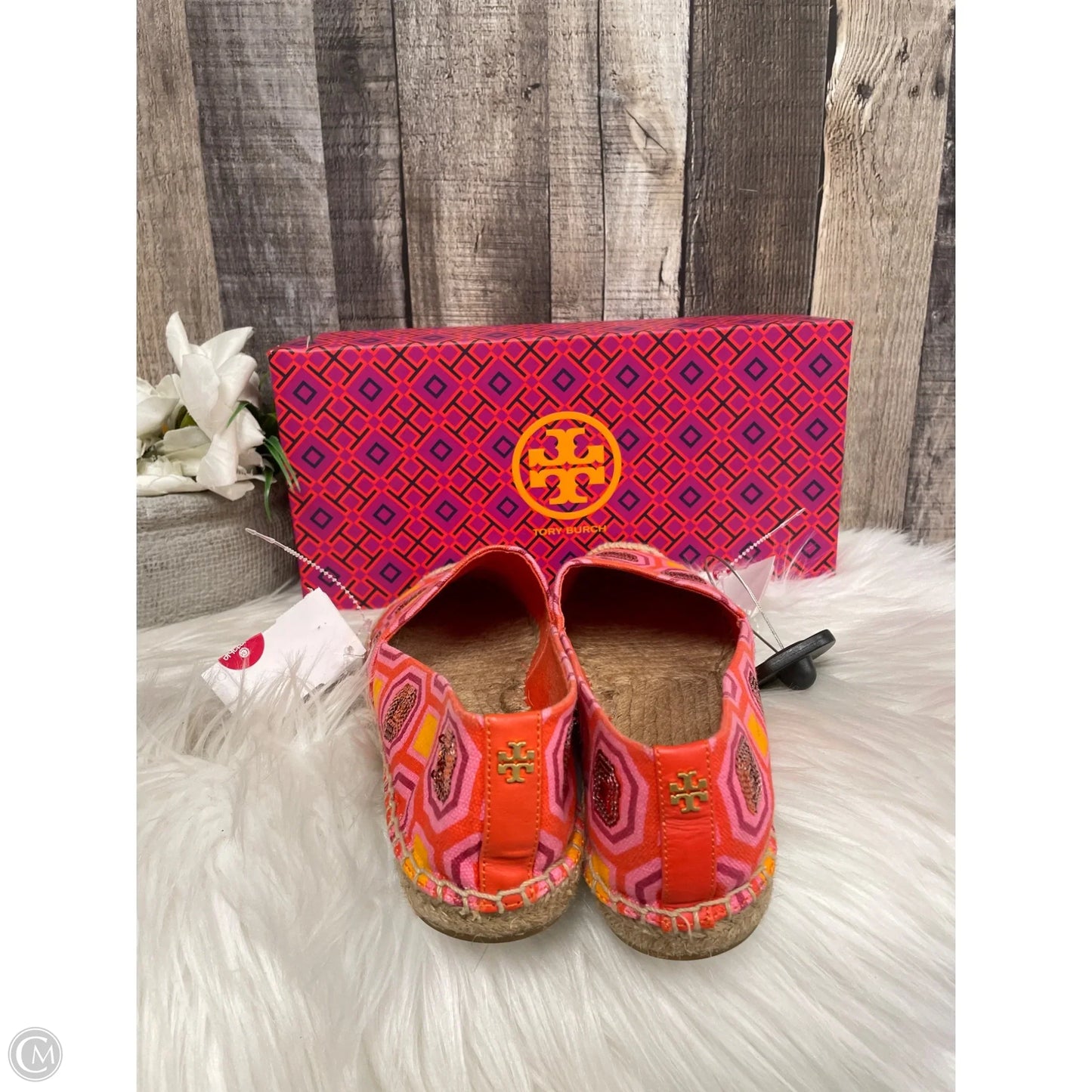 Sandals Designer By Tory Burch In Orange & Pink, Size: 7