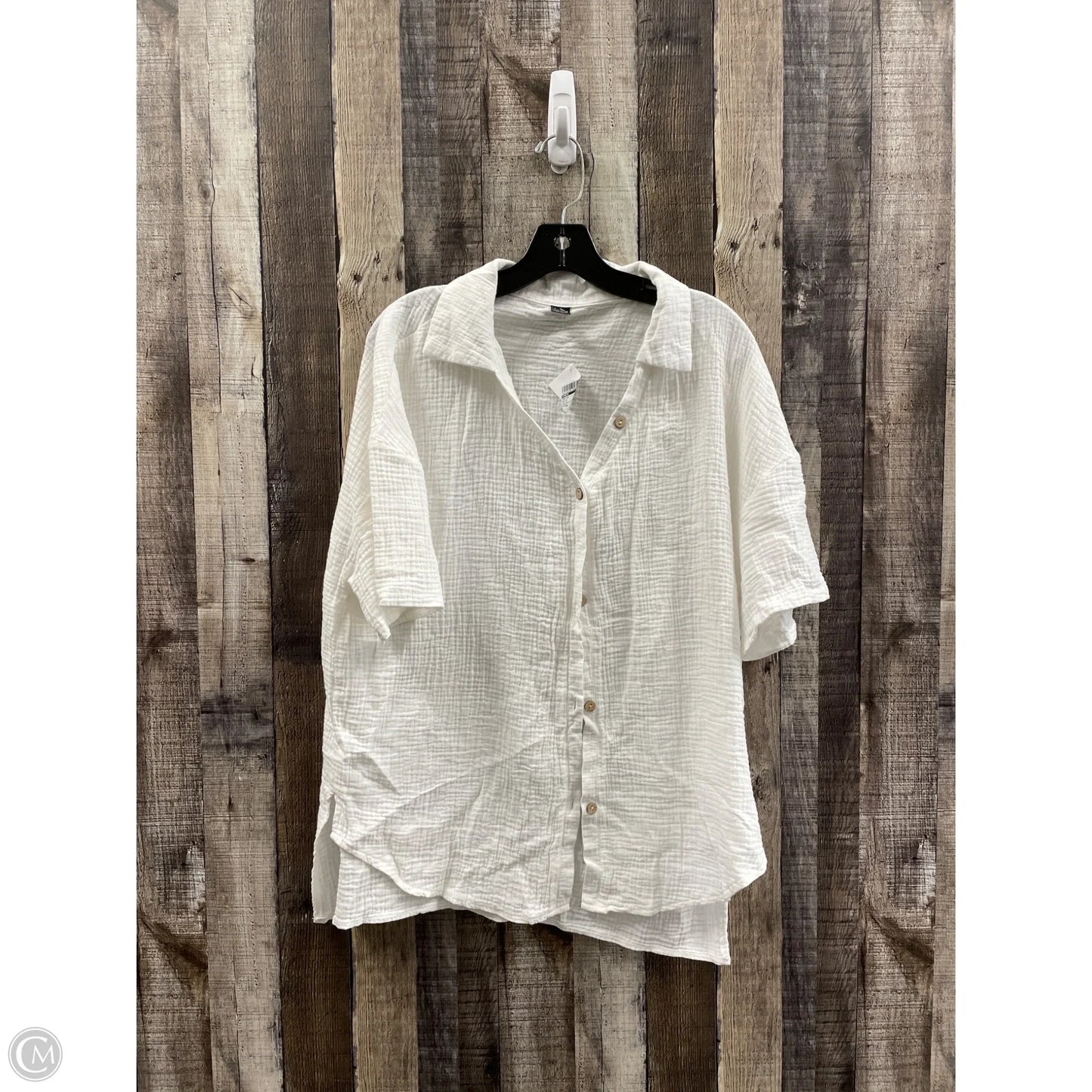 Top Short Sleeve By Shein In White, Size: Xl