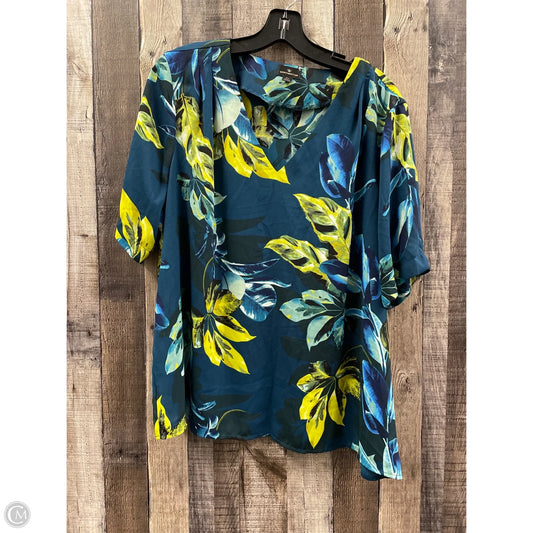 Top Short Sleeve By Worthington In Blue & Green, Size: Xl