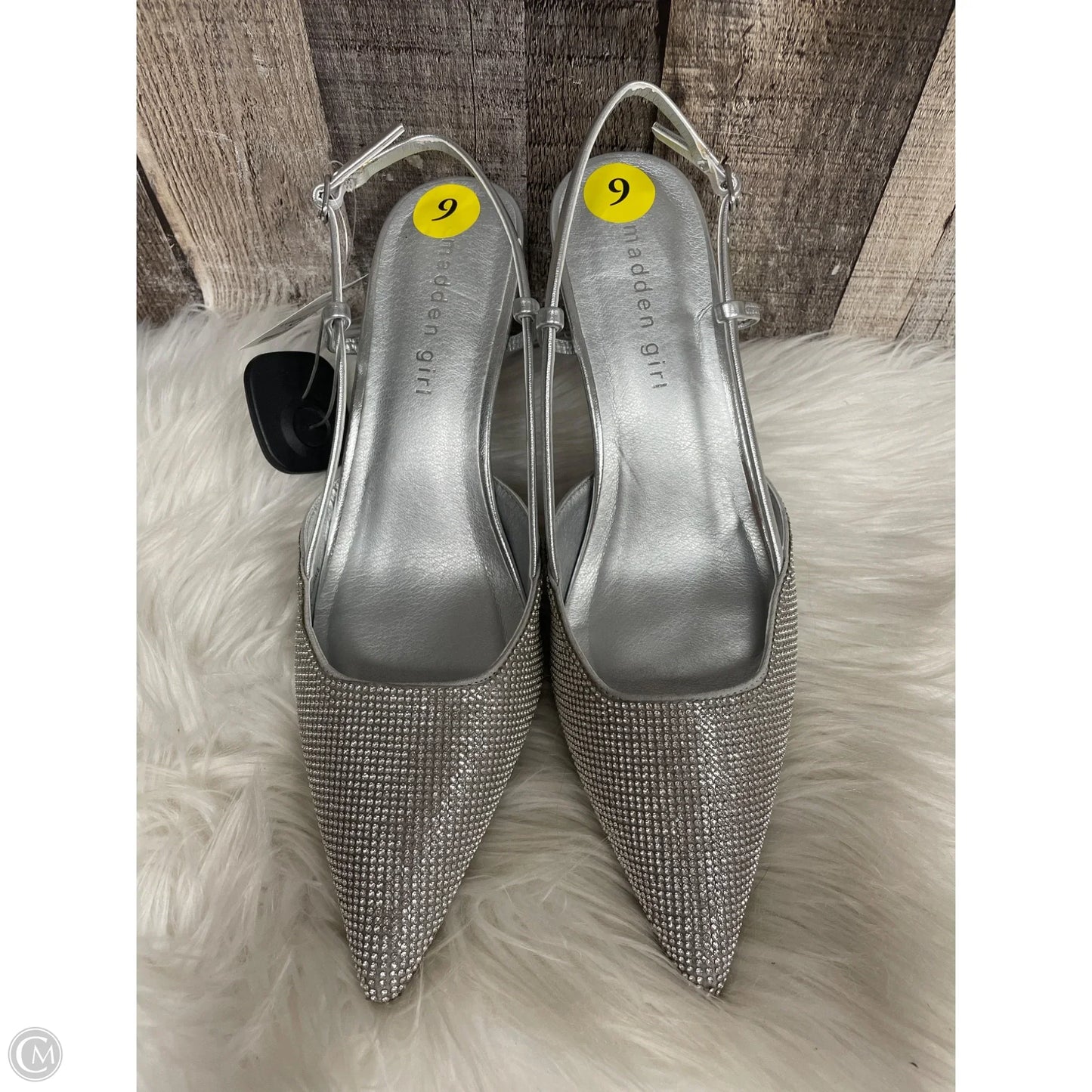 Shoes Heels Kitten By Madden Girl In Silver, Size: 9