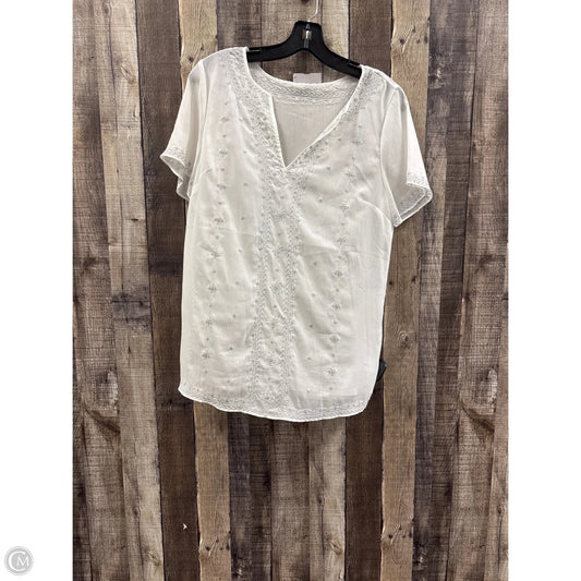 Top Short Sleeve By White House Black Market In White, Size: M