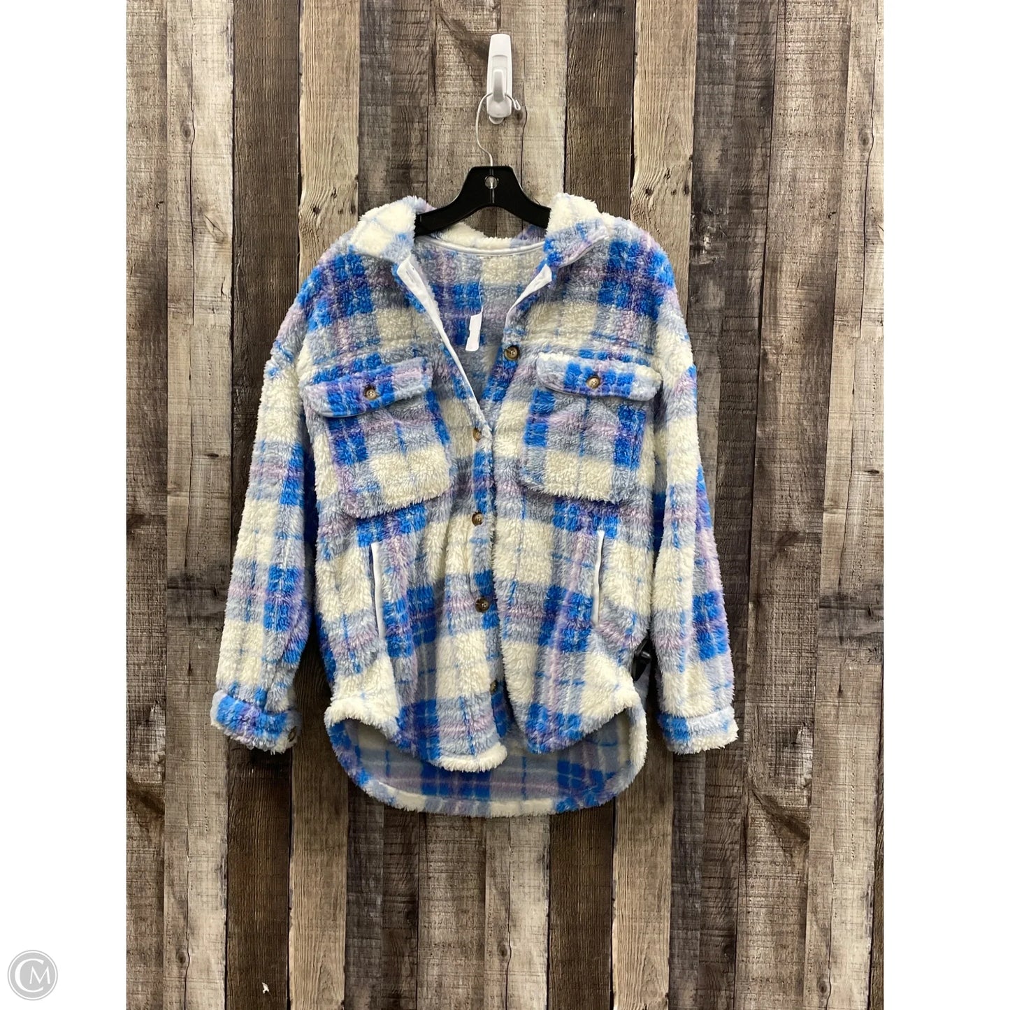 Jacket Fleece By Cmf In Blue & Purple, Size: S