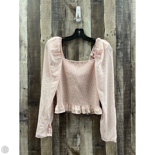 Top Long Sleeve By Express In Pink, Size: S