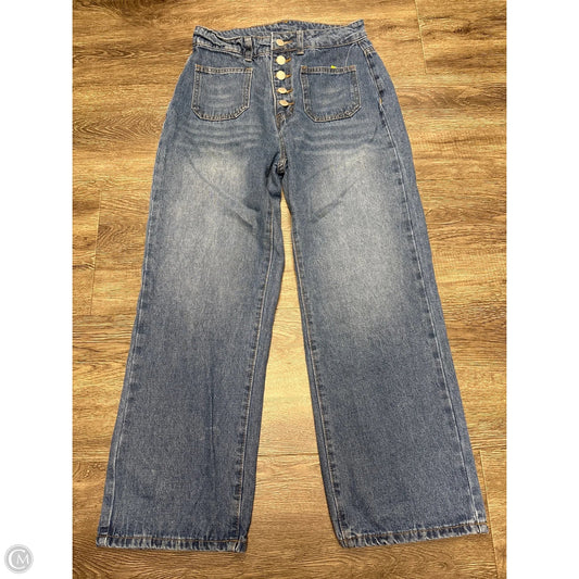 Jeans Wide Leg By Shein In Blue Denim, Size: 4