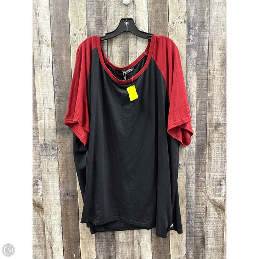 Top Short Sleeve By Bloomchic In Black & Red, Size: 5