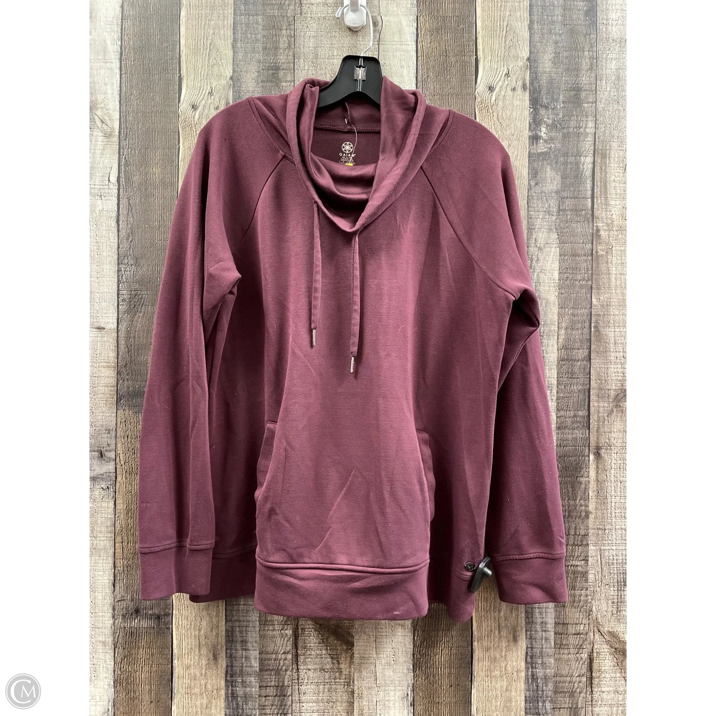 Athletic Sweatshirt Hoodie By Gaiam In Maroon, Size: L