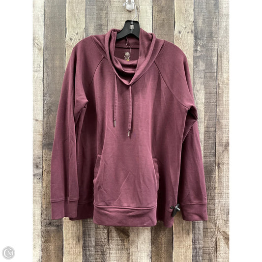 Athletic Sweatshirt Hoodie By Gaiam In Maroon, Size: L