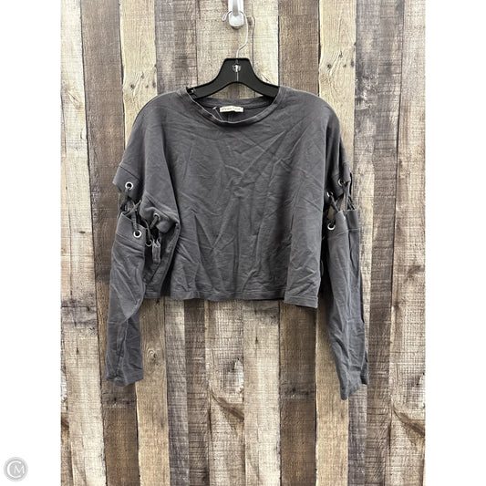 Top Long Sleeve By Zara In Grey, Size: M