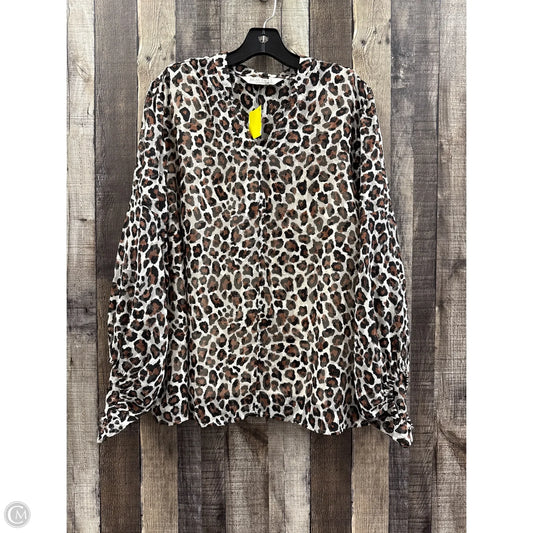 Top Long Sleeve By Cmf In Leopard Print, Size: Xl