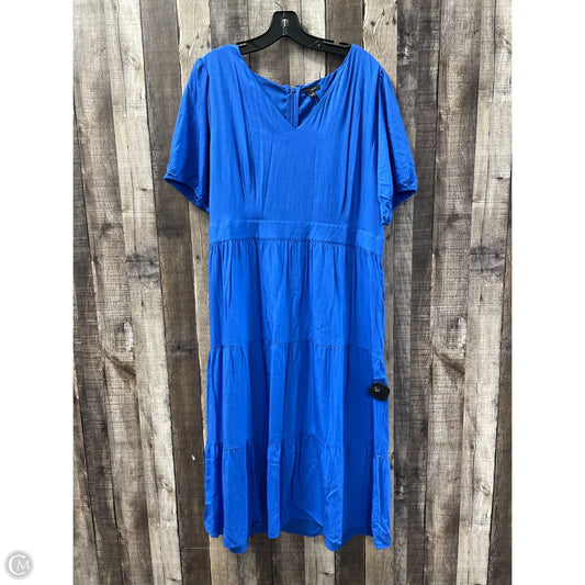 Dress Casual Midi By Ann Taylor In Blue, Size: Xl