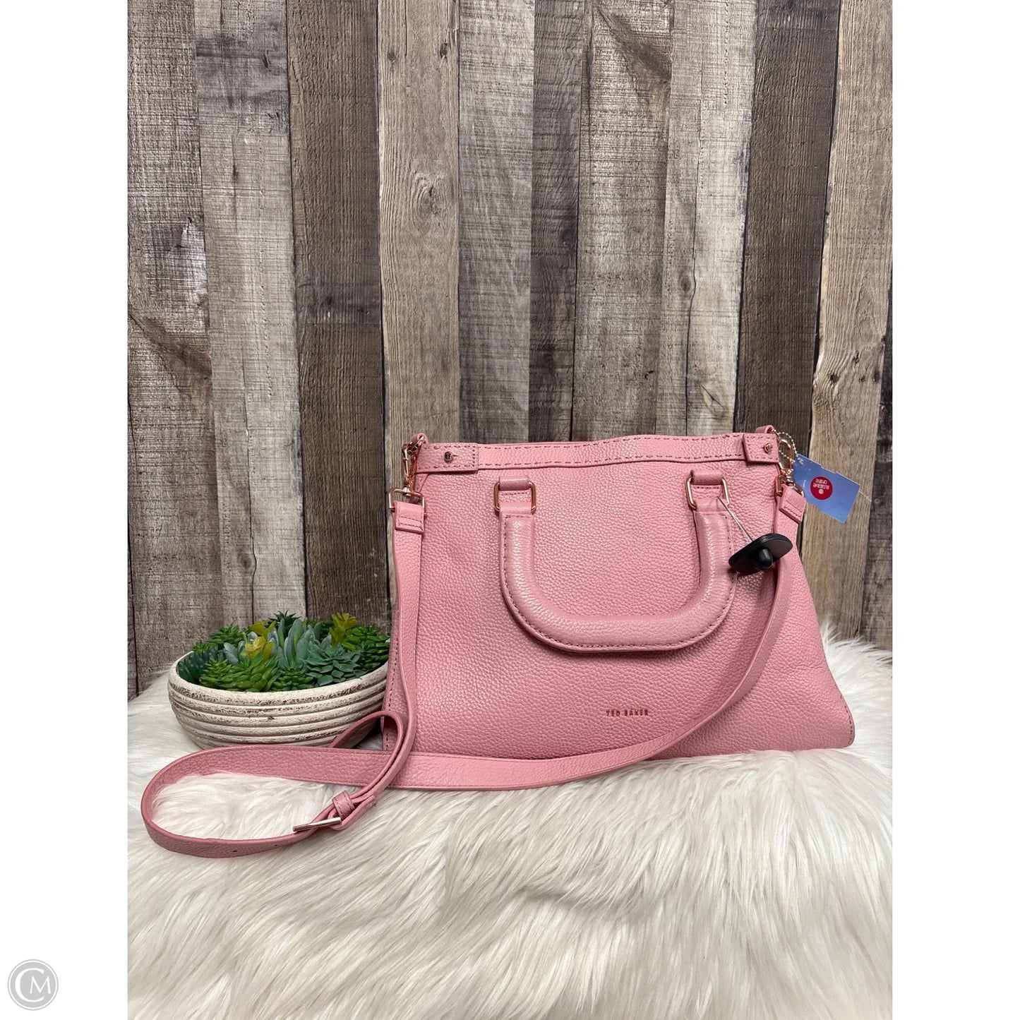 Handbag Leather By Ted Baker, Size: Large