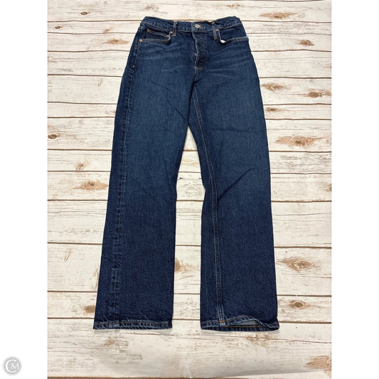 Jeans Straight By Agolde In Blue Denim, Size: 4