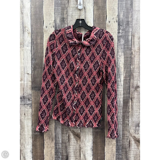 Top Long Sleeve By Free People In Multi-colored, Size: L