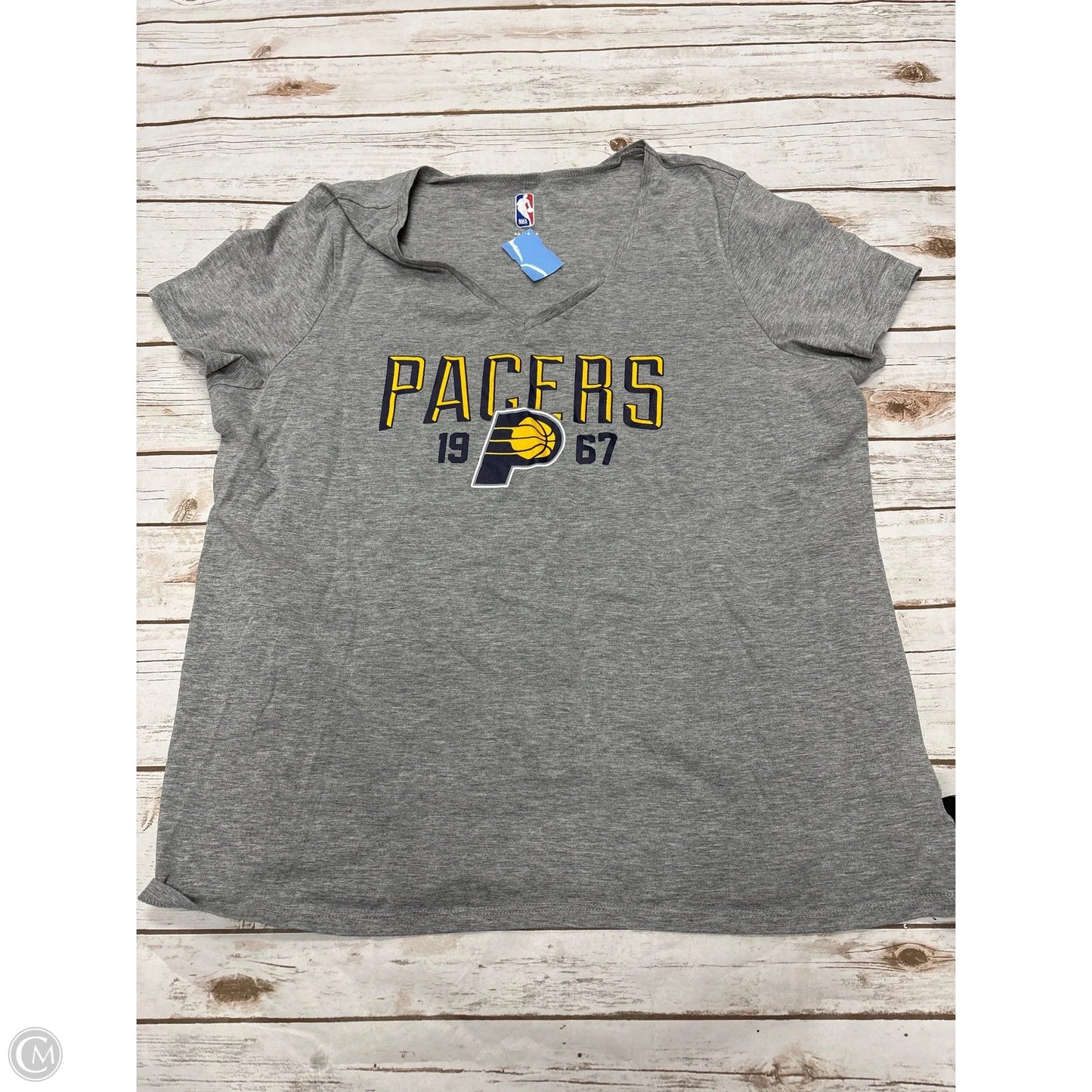 Top Short Sleeve By Cmf In Grey, Size: Xxl